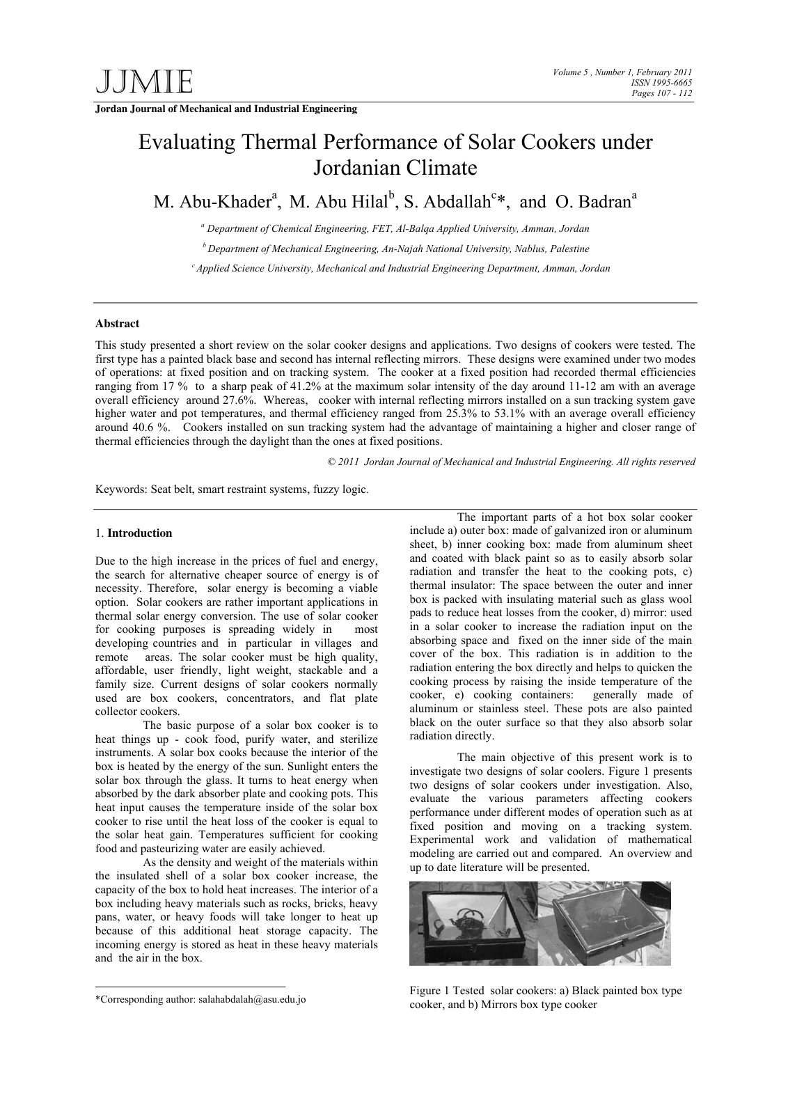 First page of Evaluating Thermal Performance of Solar