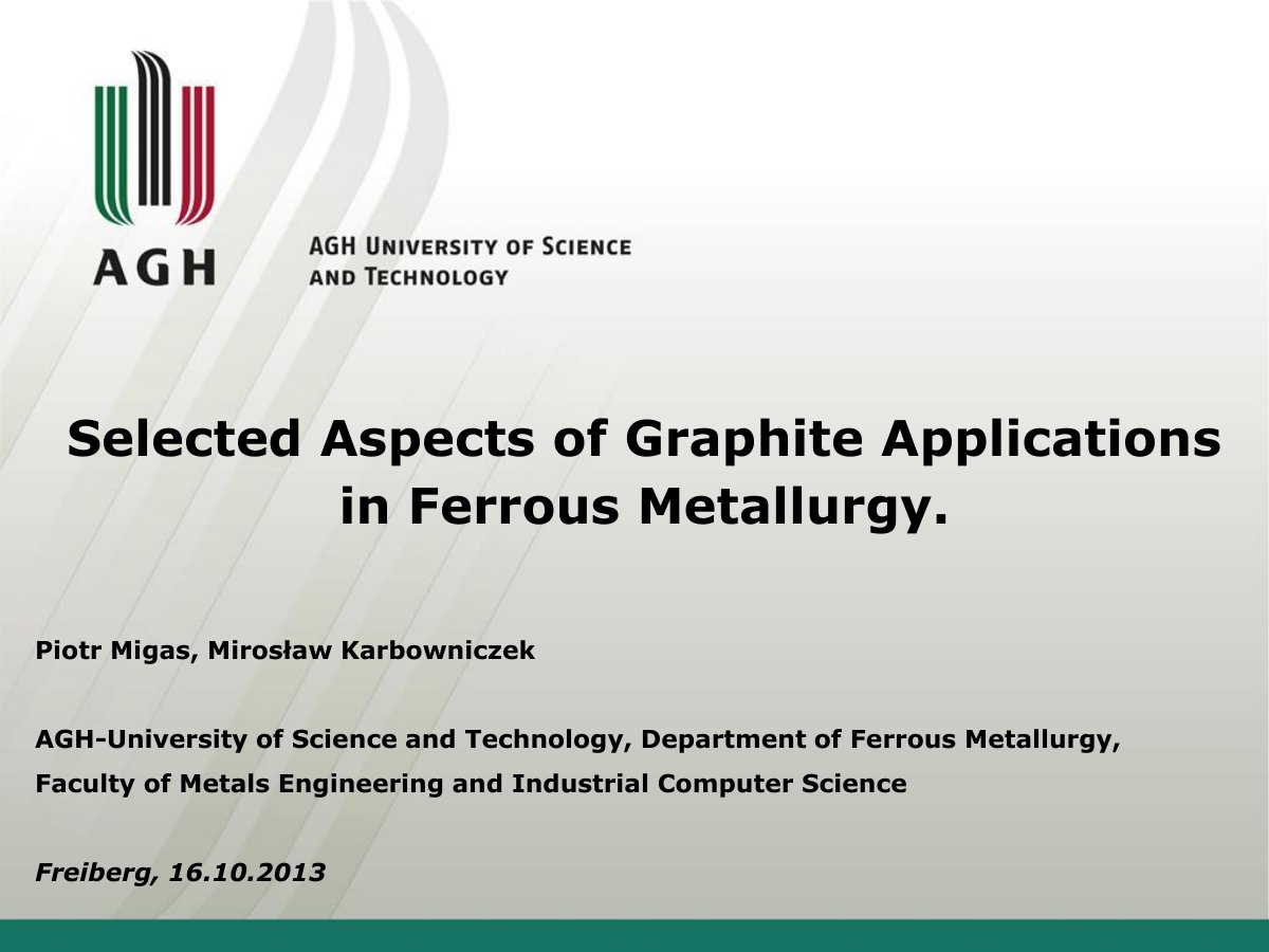 First page of abstract migas aspects of graphite applications