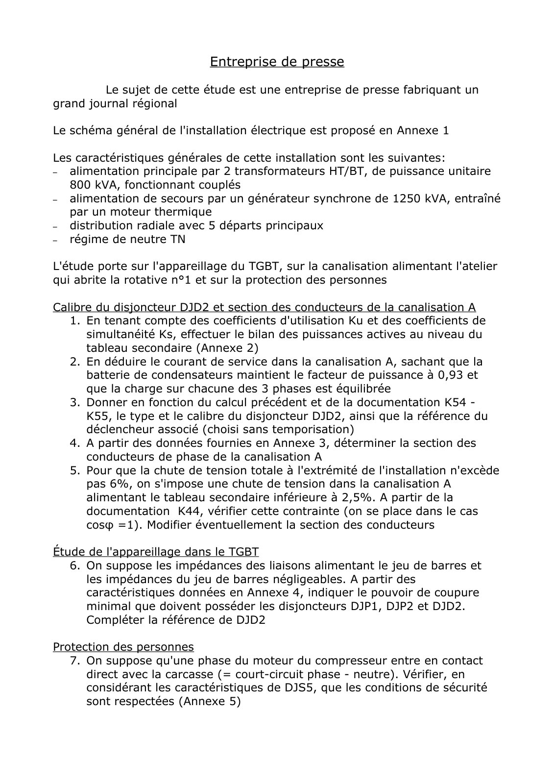 First page of entreprise presse