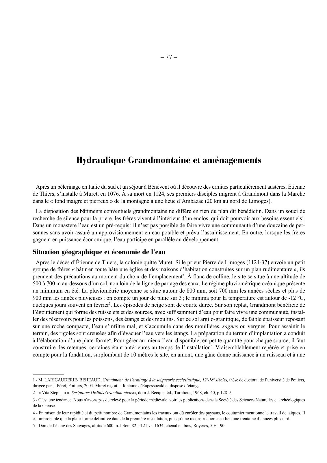 First page of Hydraulique Grandmontaine et amenagement