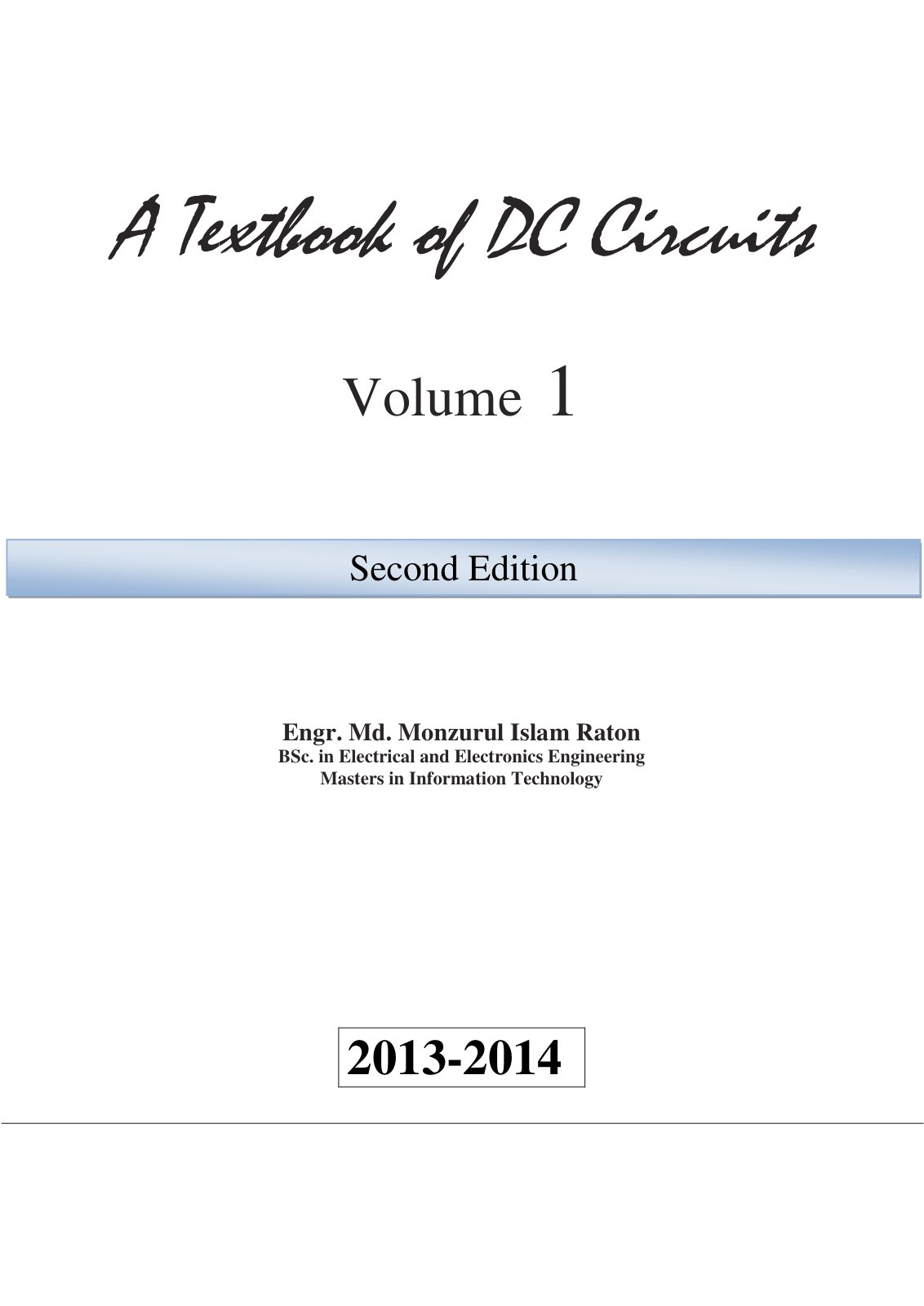 First page of A Textbook of DC Circuits
