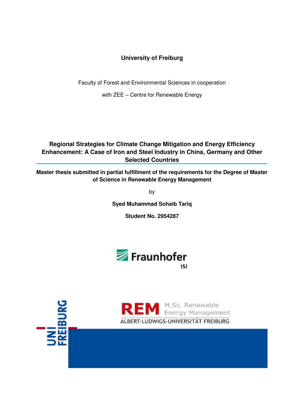 First page of Regional Strategies for Climate Change M