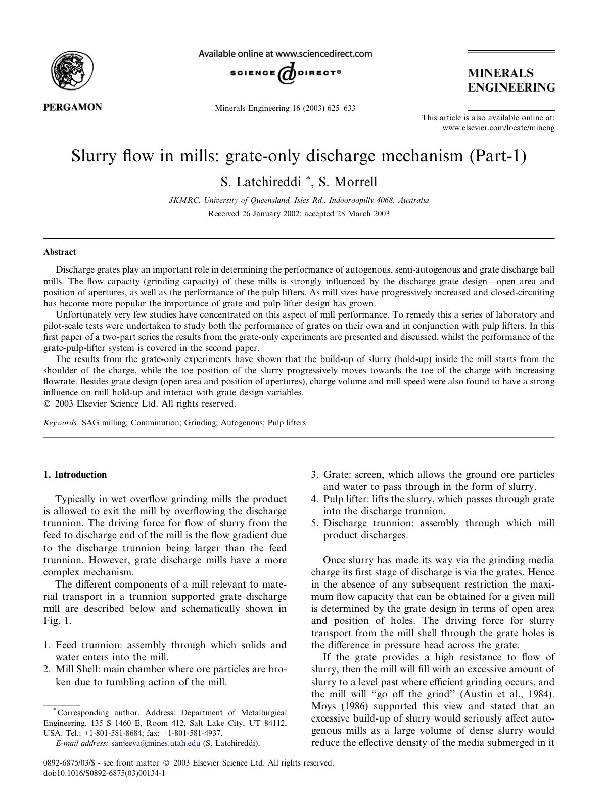 First page of SL MINE Part 1