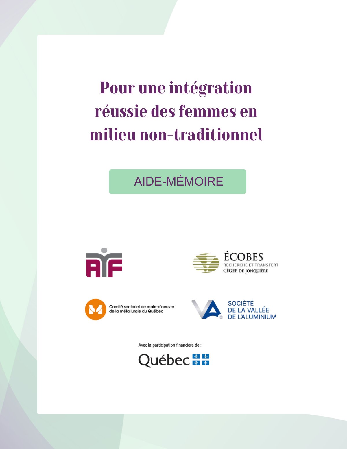 First page of INTEG Femmes NON TRAD MAI2025