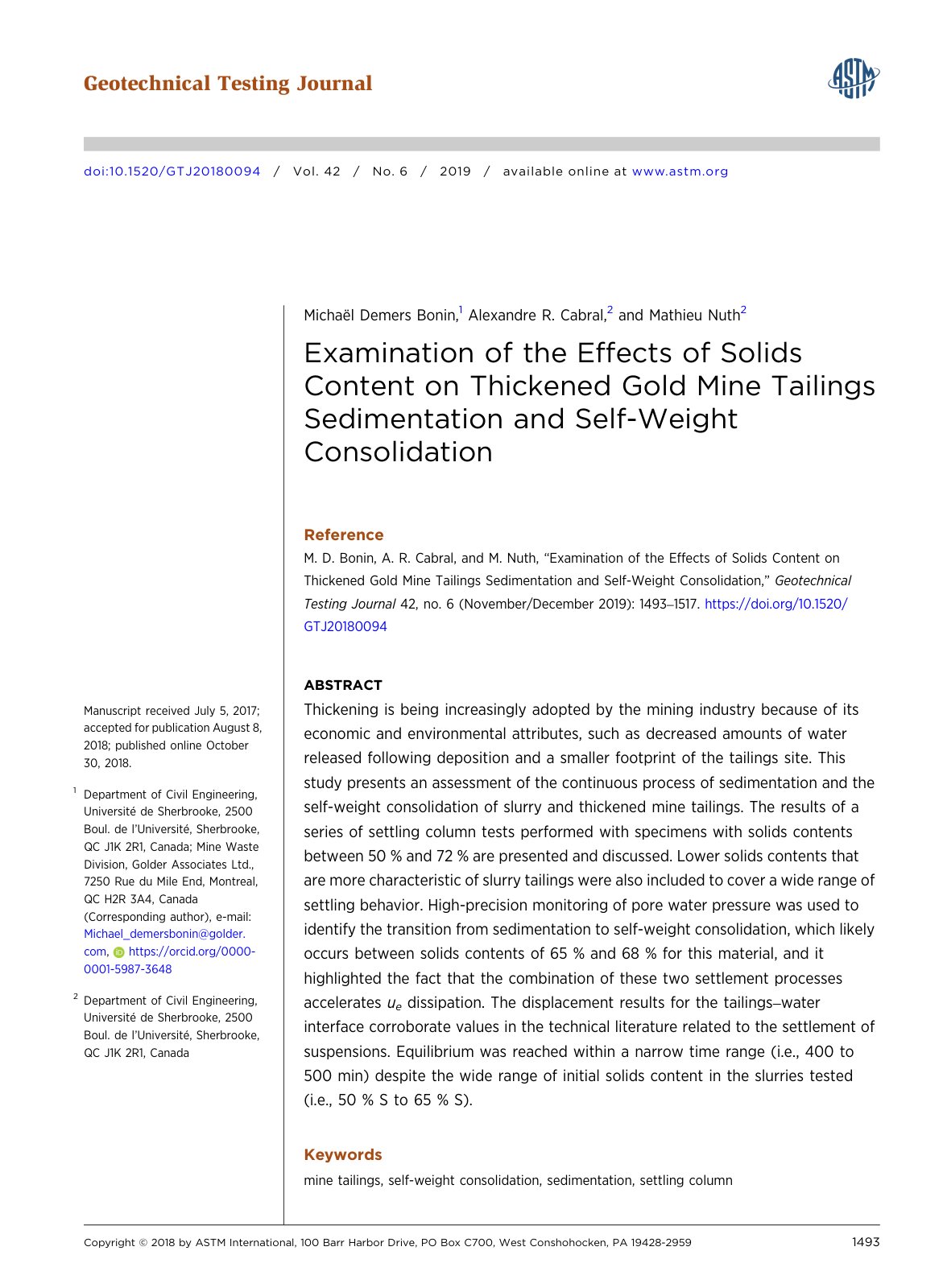 First page of Examination of the Effects of Solids Con