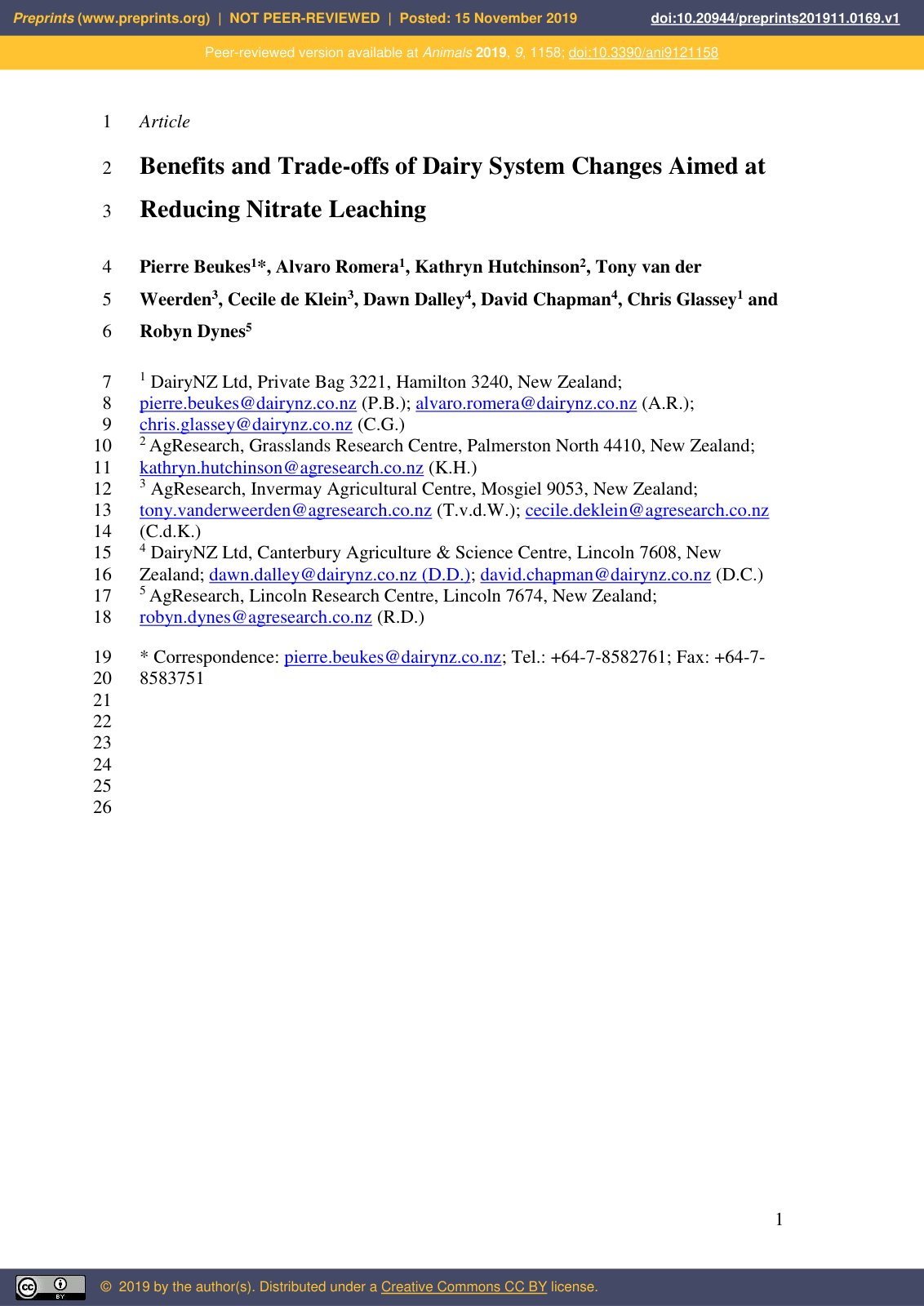 First page of Reducing Nitrate Leaching