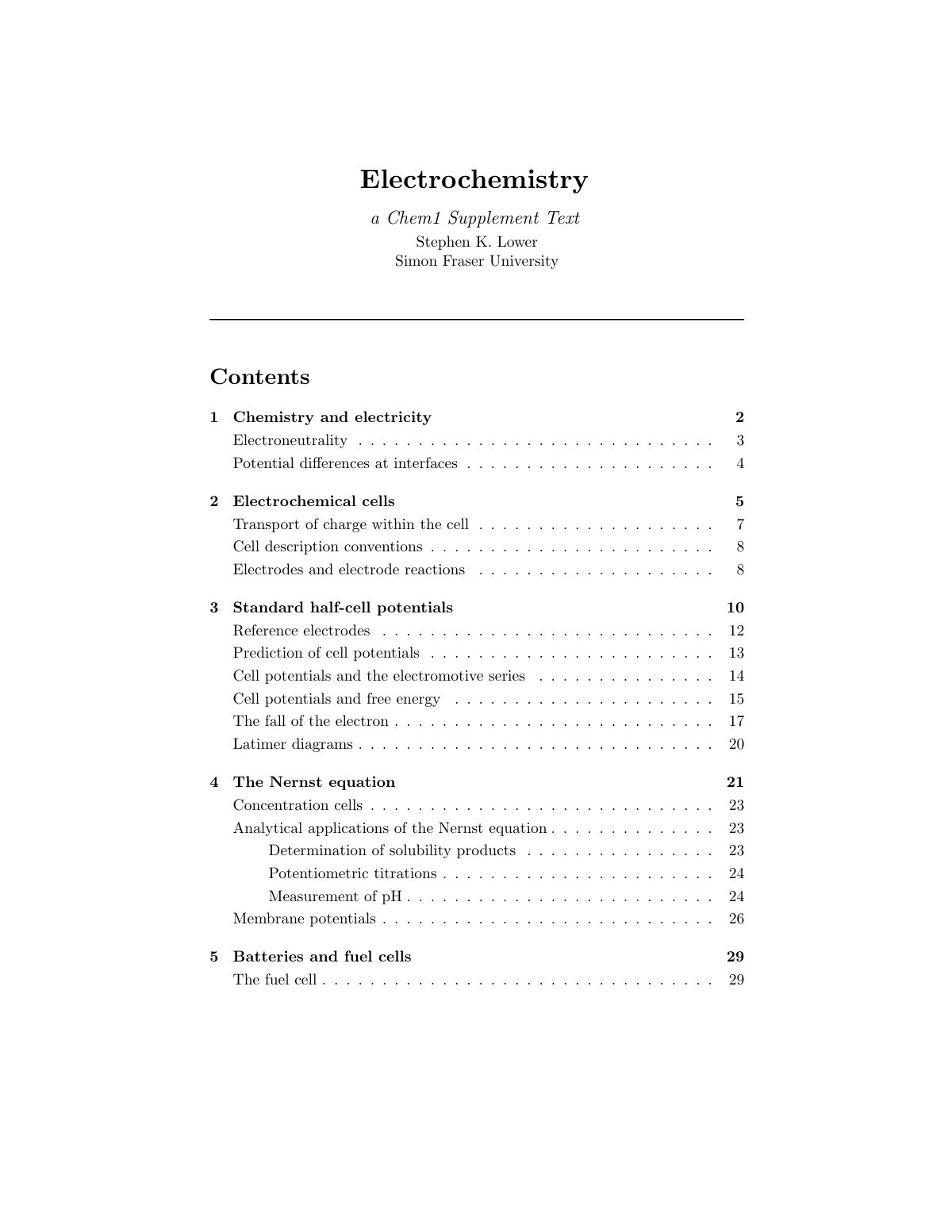 First page of Electrochemistry a Chem1 Supplement Text