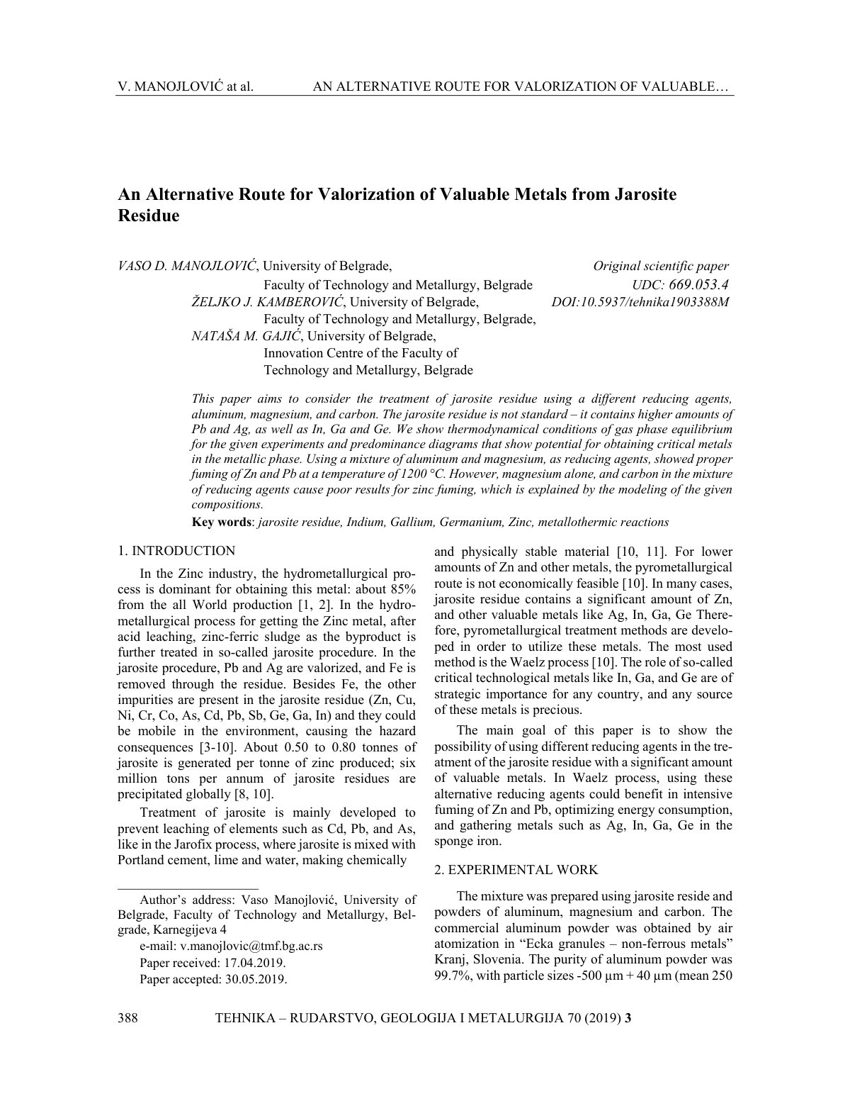 First page of An alternative route for valorization of