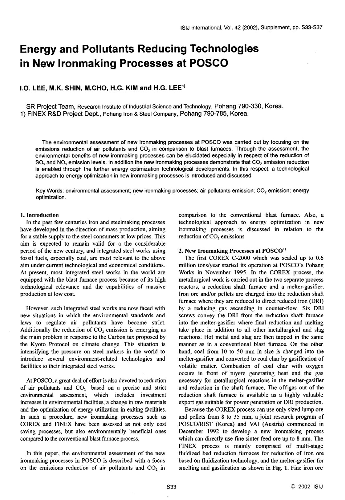 First page of Energy and Pollutants Reducing Technolog