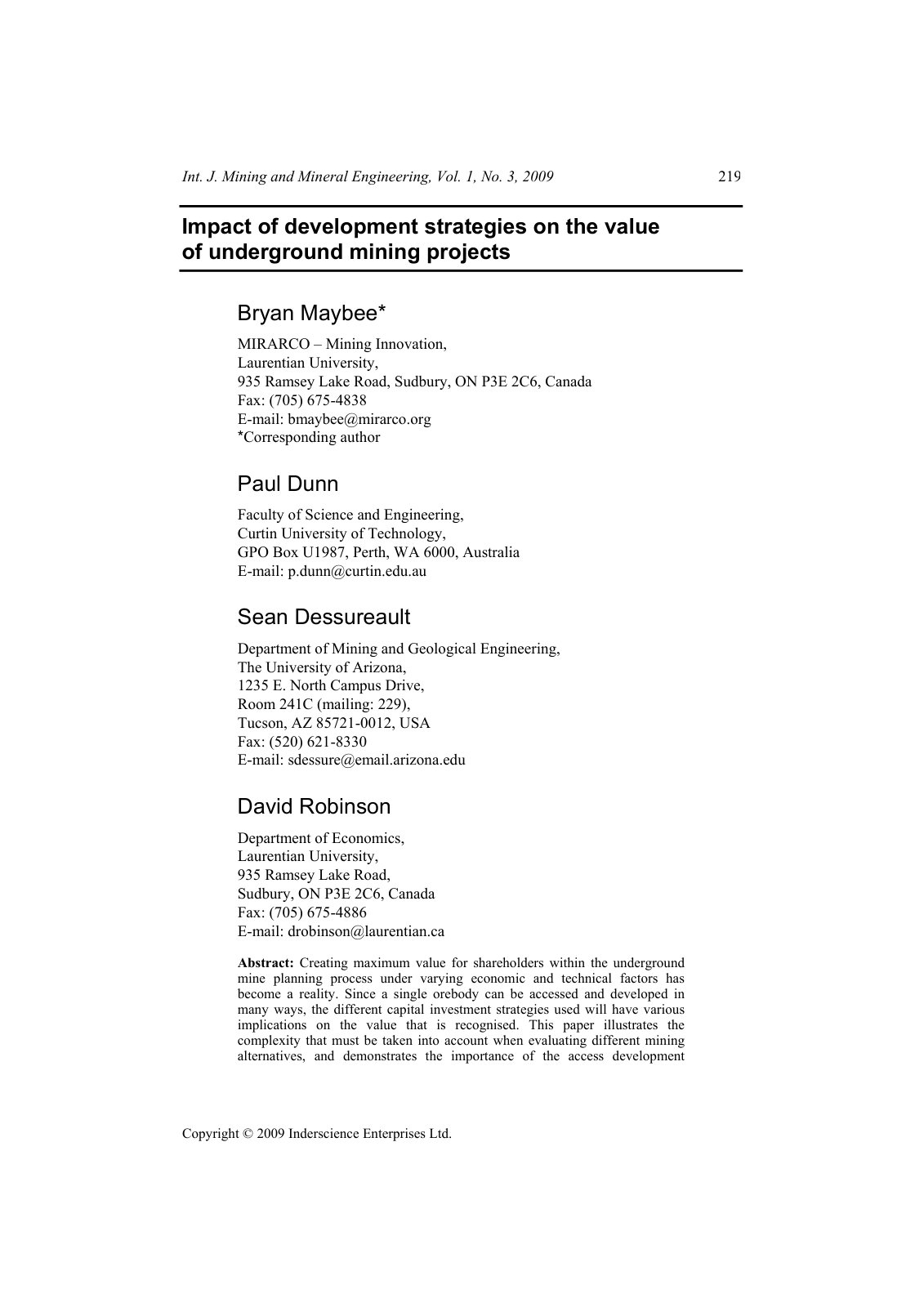First page of Impact of development strategies on the