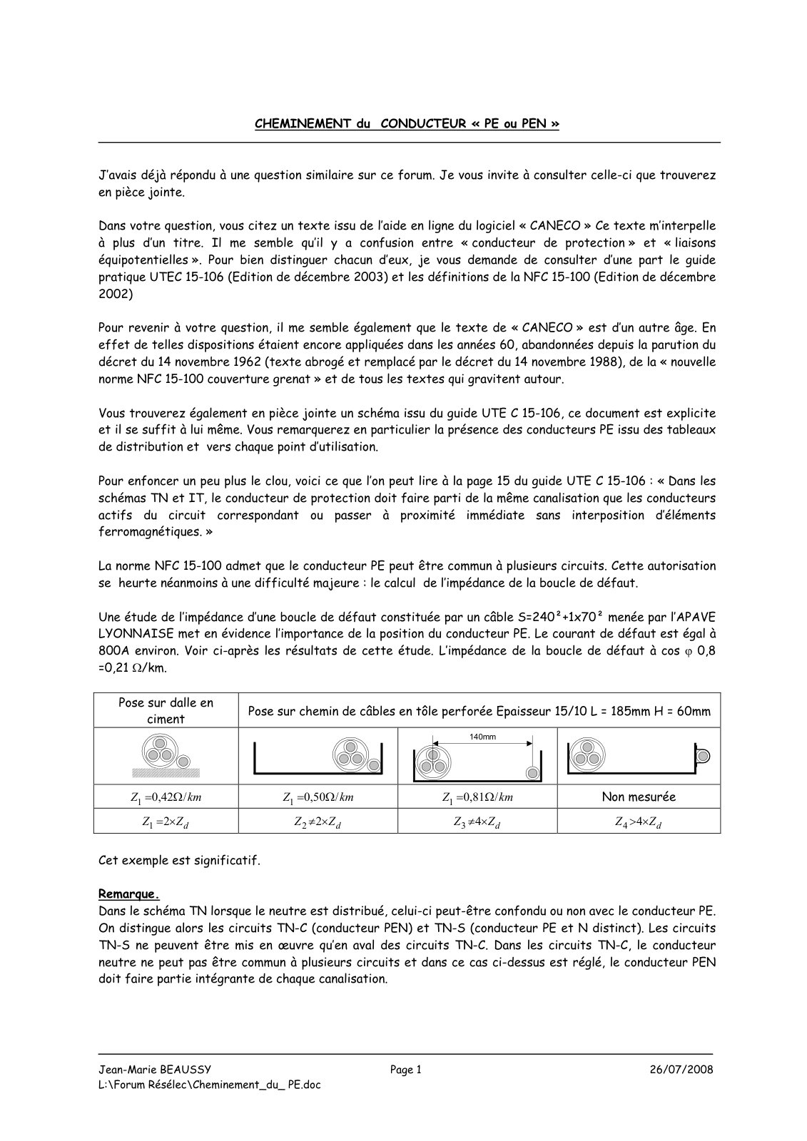 First page of cheminement du conducteur pe ou pen