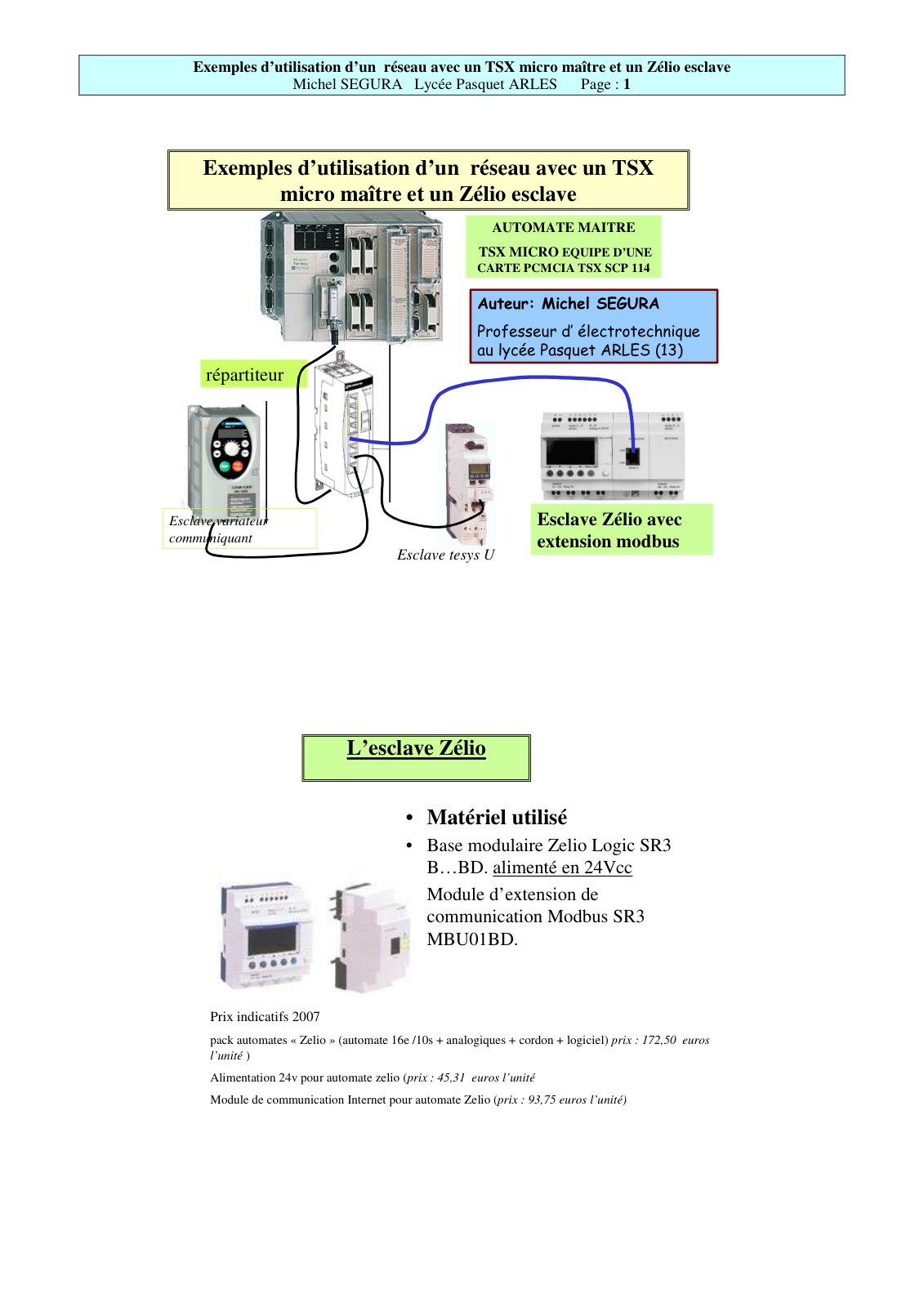First page of zelio com mode emploi