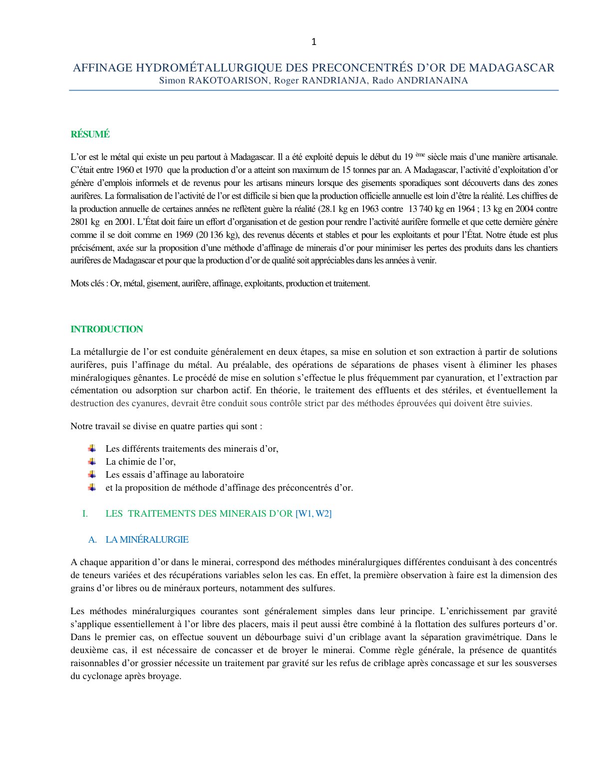 First page of 5 affinage or