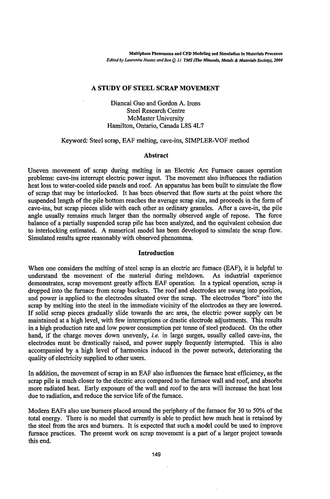 First page of A STUDY OF STEEL SCRAP MOVEMENT