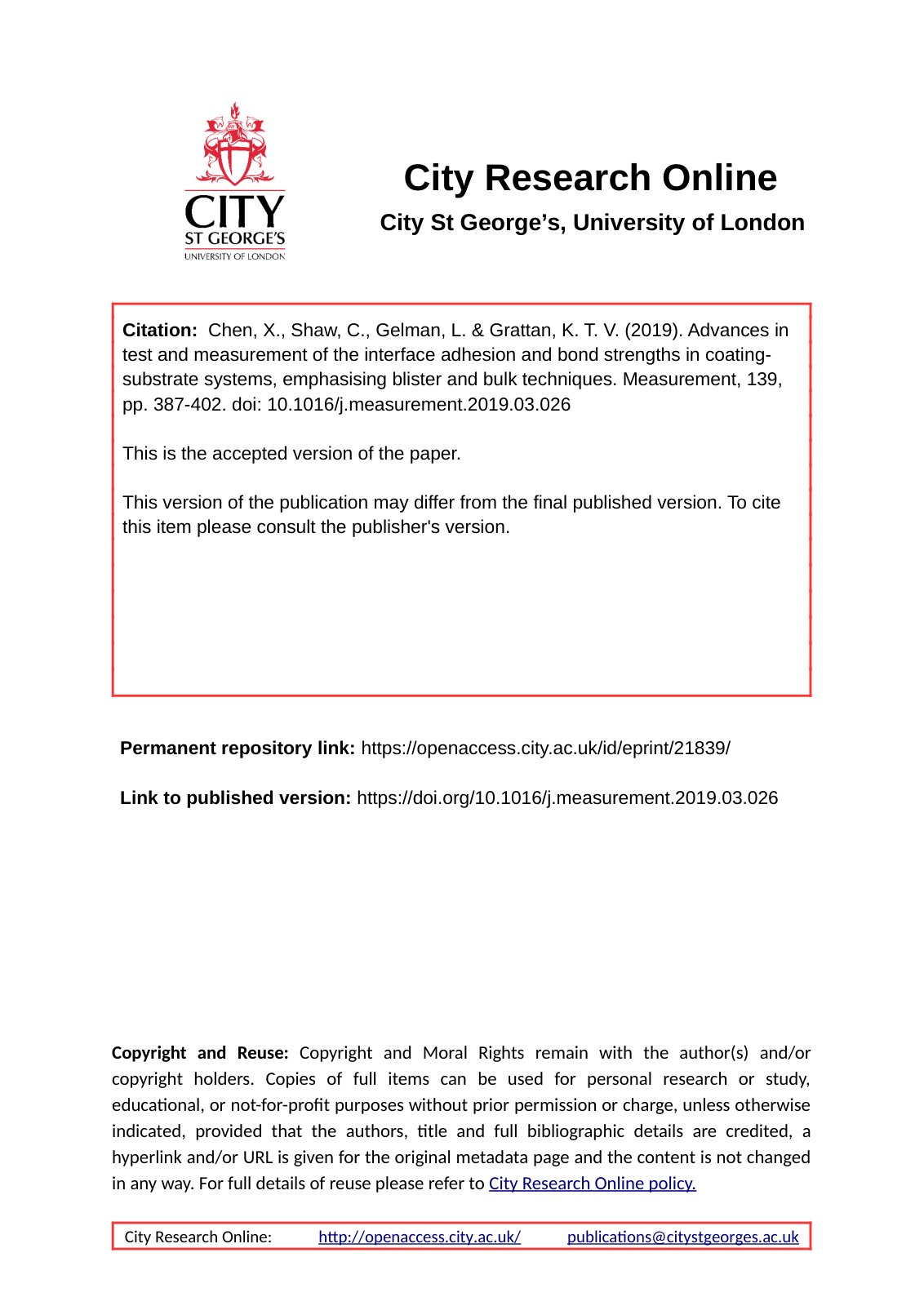 First page of 2019 Chen Coating Substrate Adhesion Testing Review