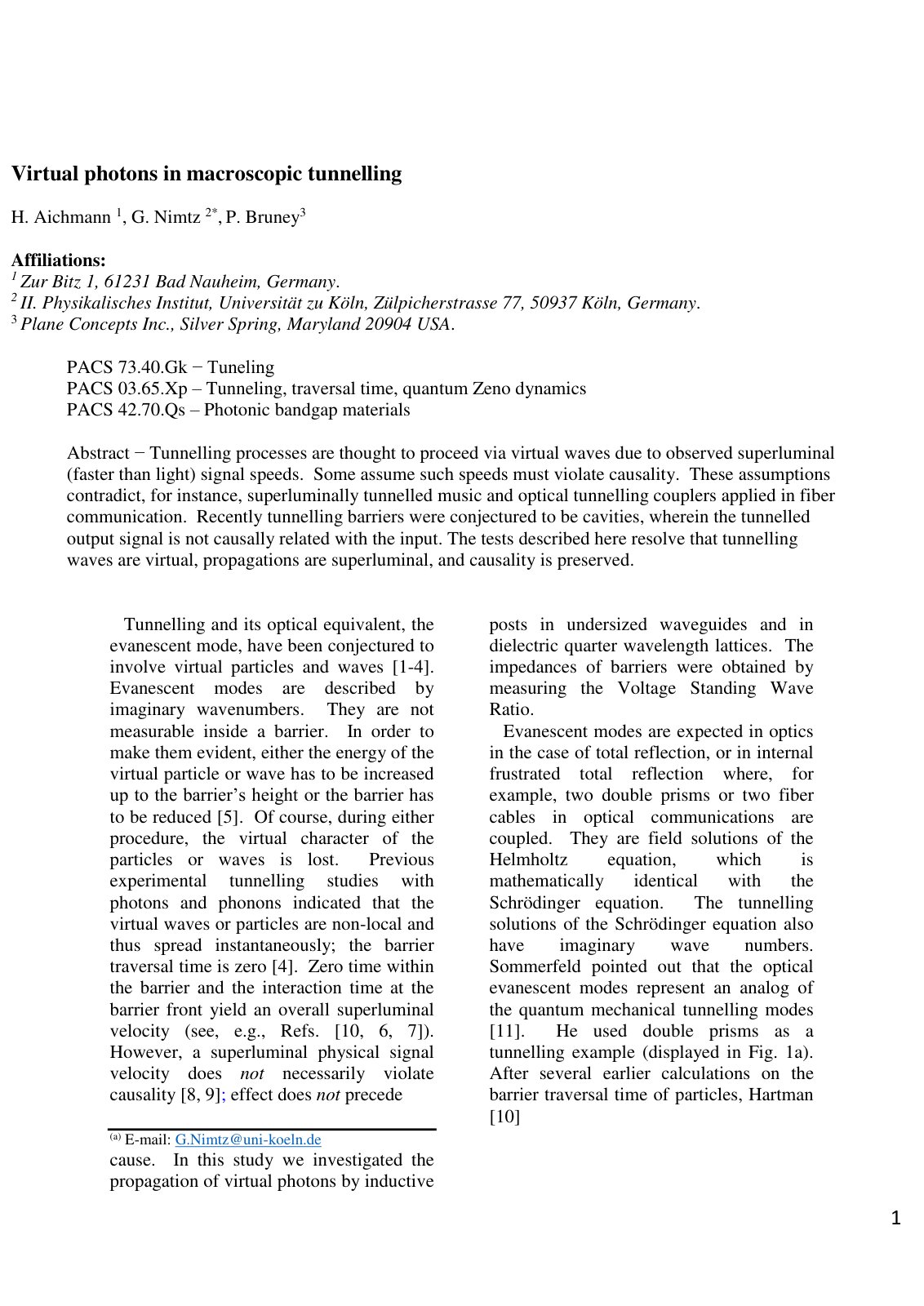 First page of Virtual photons in macroscopic tunneling
