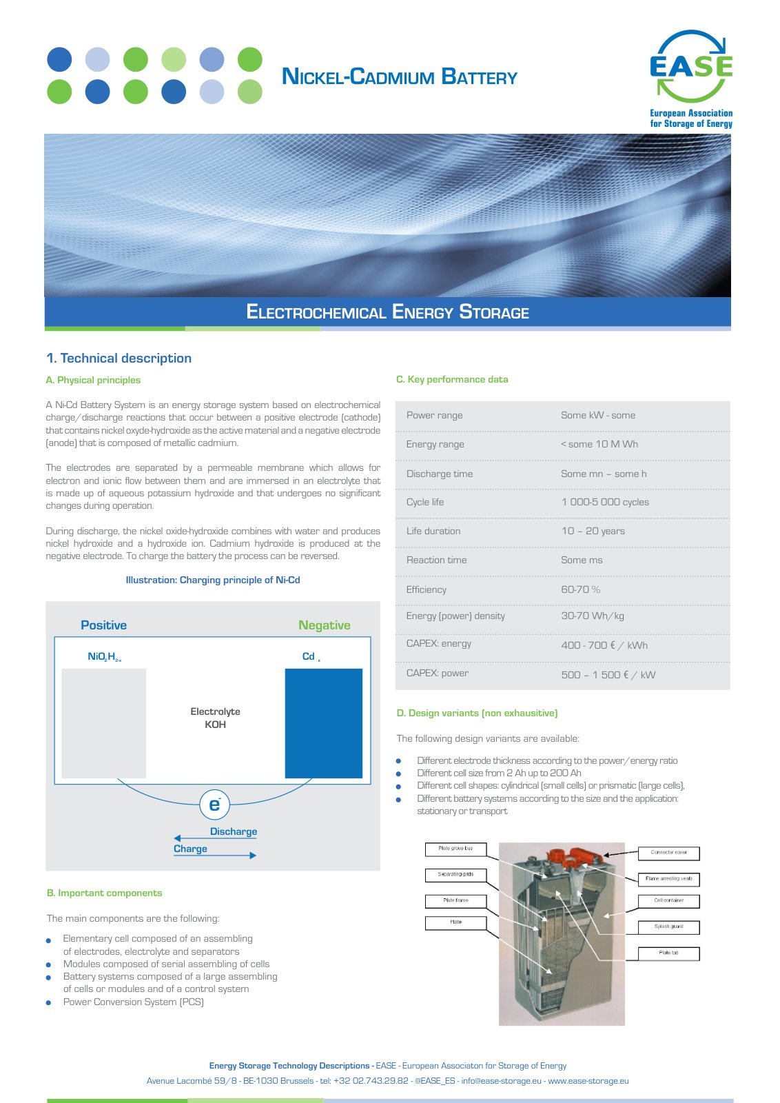 First page of EASE TD Electrochemical NiCd