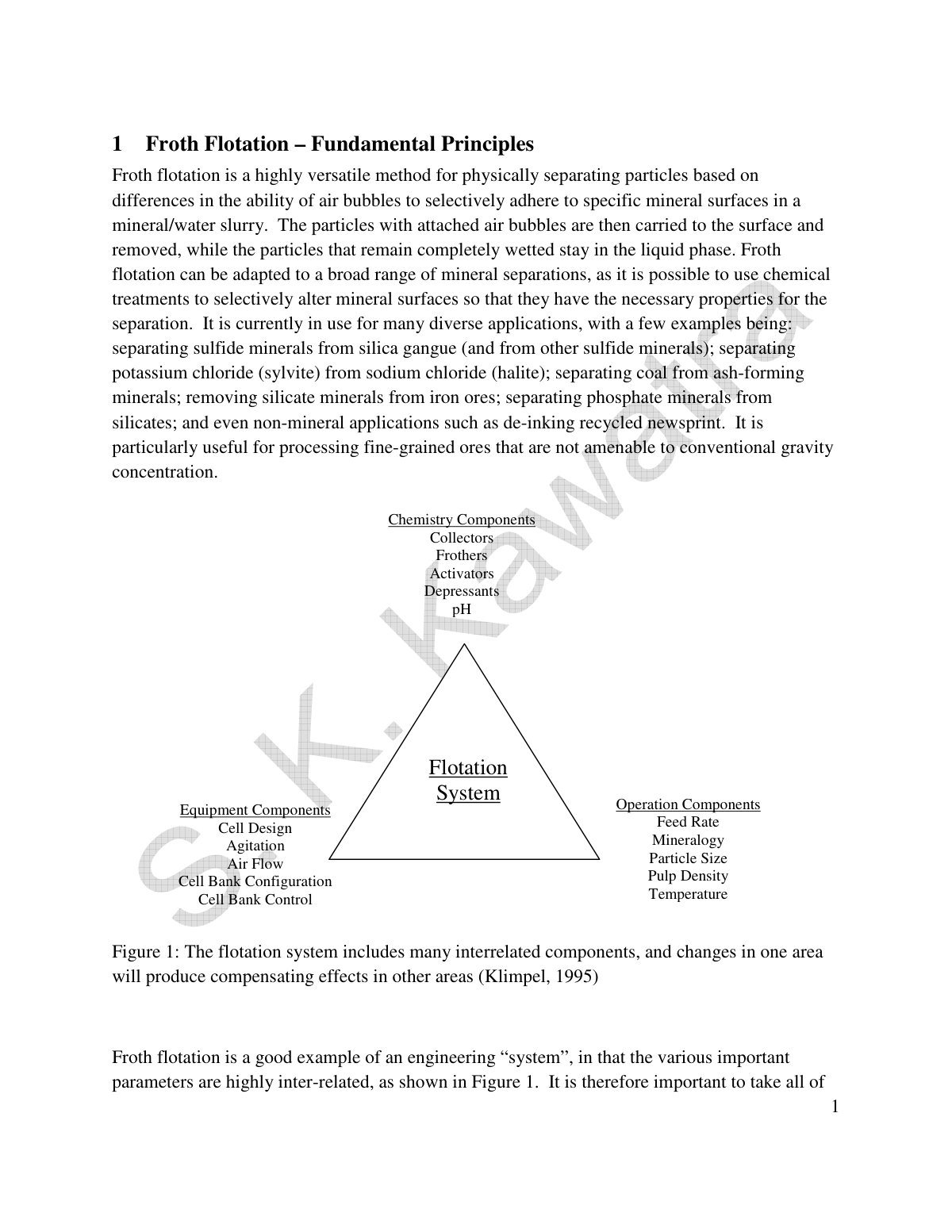 First page of Flotation Fundamentals