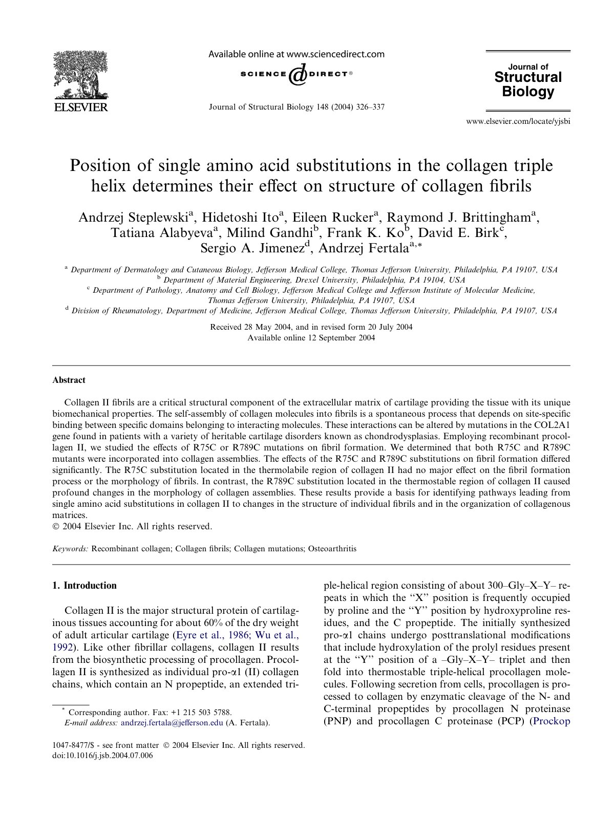 First page of Position of single amino acid substituti