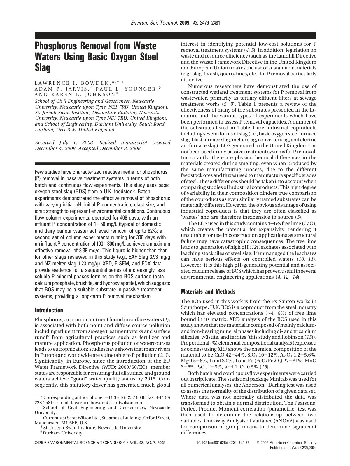 First page of THE USE OF BASIC OXYGEN STEEL FURNACE SL