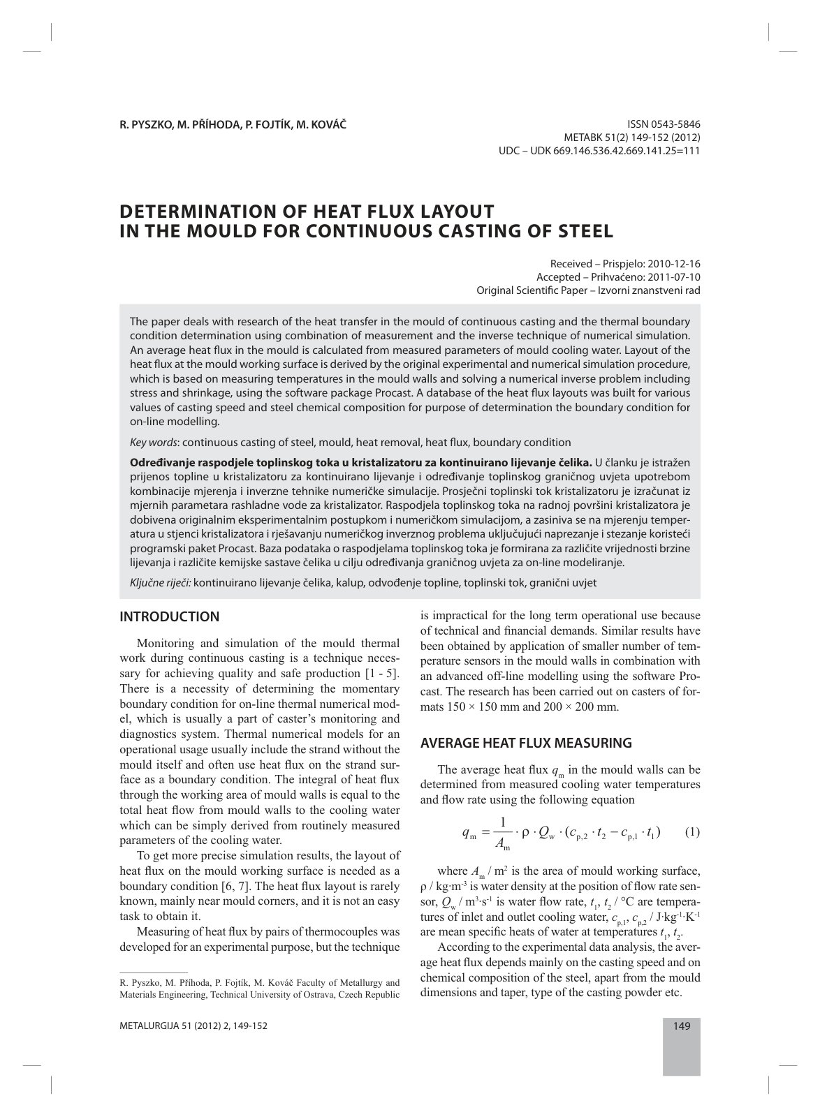 First page of Determination of heat flux layout in the