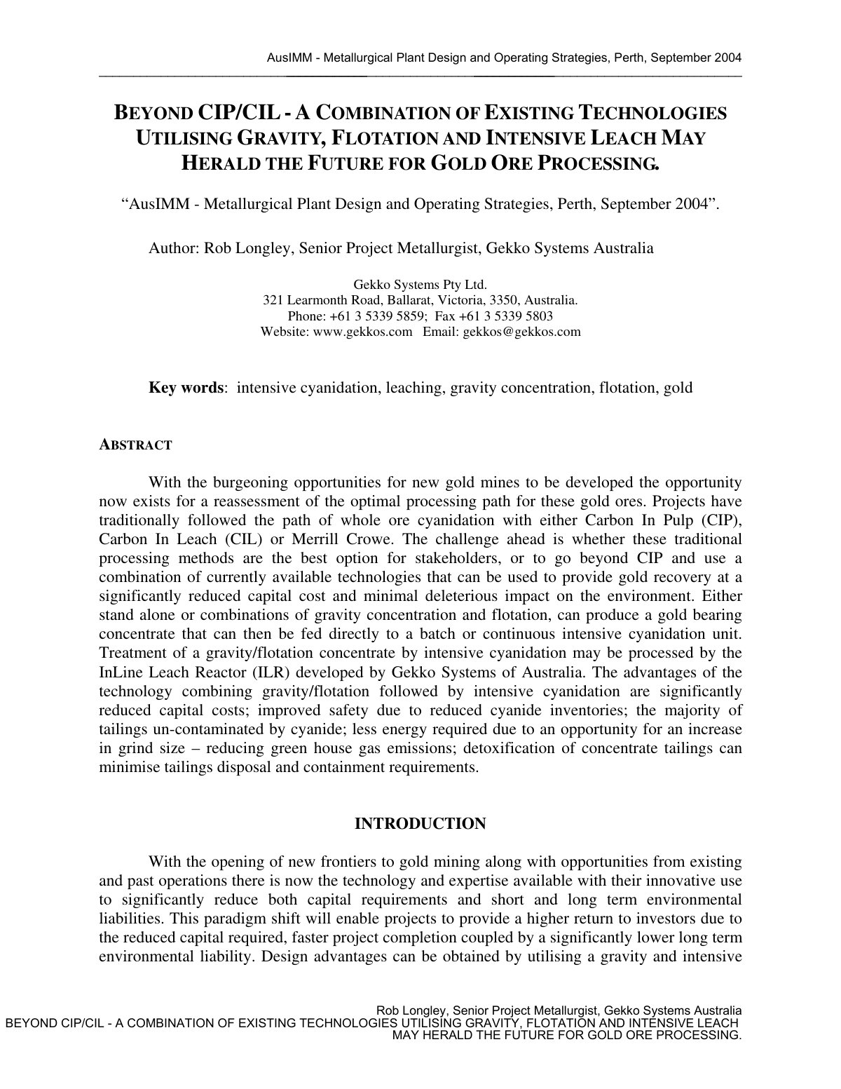 First page of BEYOND CIP CIL A COMBINATION OF EXISTING