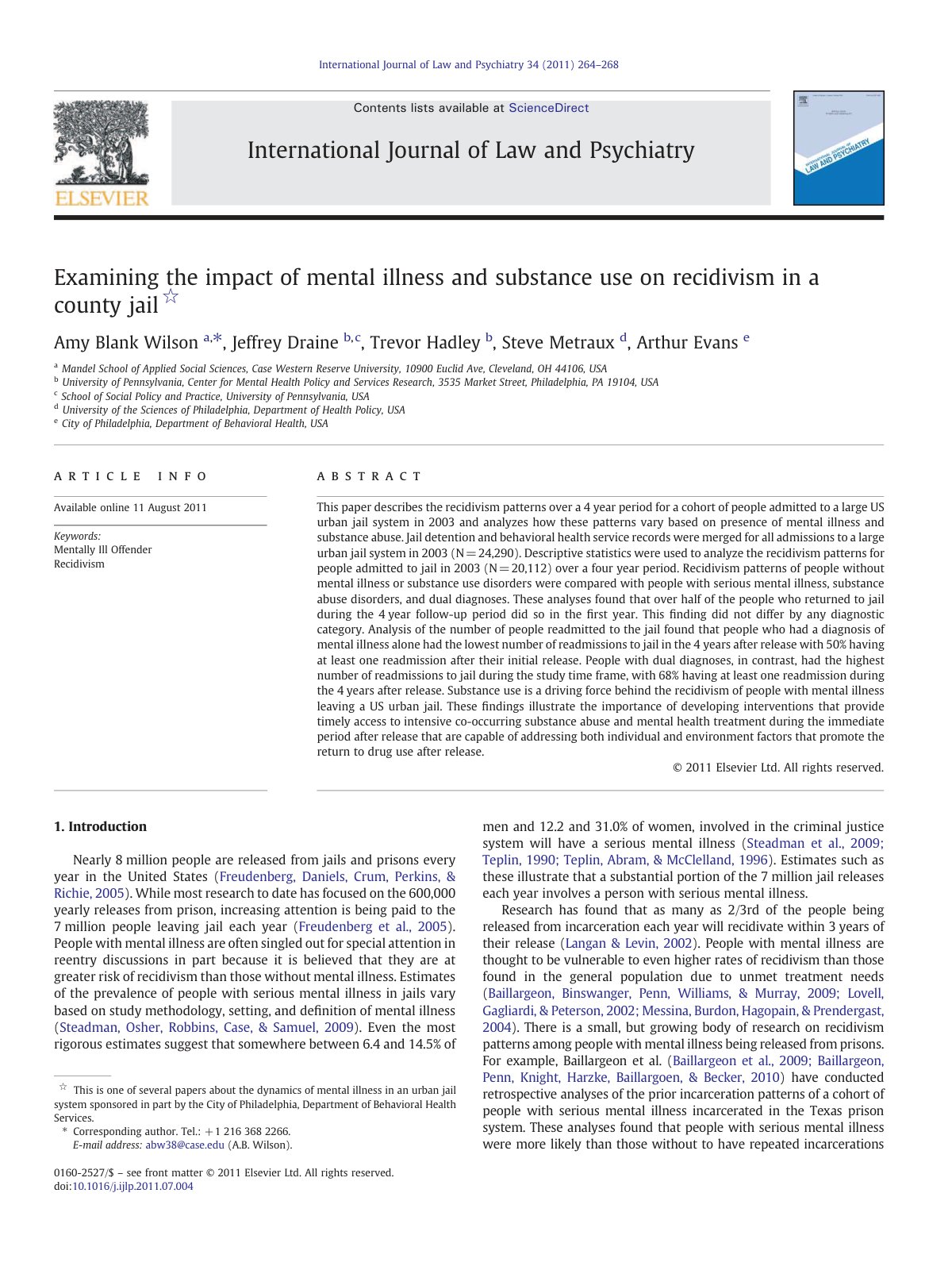 First page of Examining the Impact of Mental Illness a