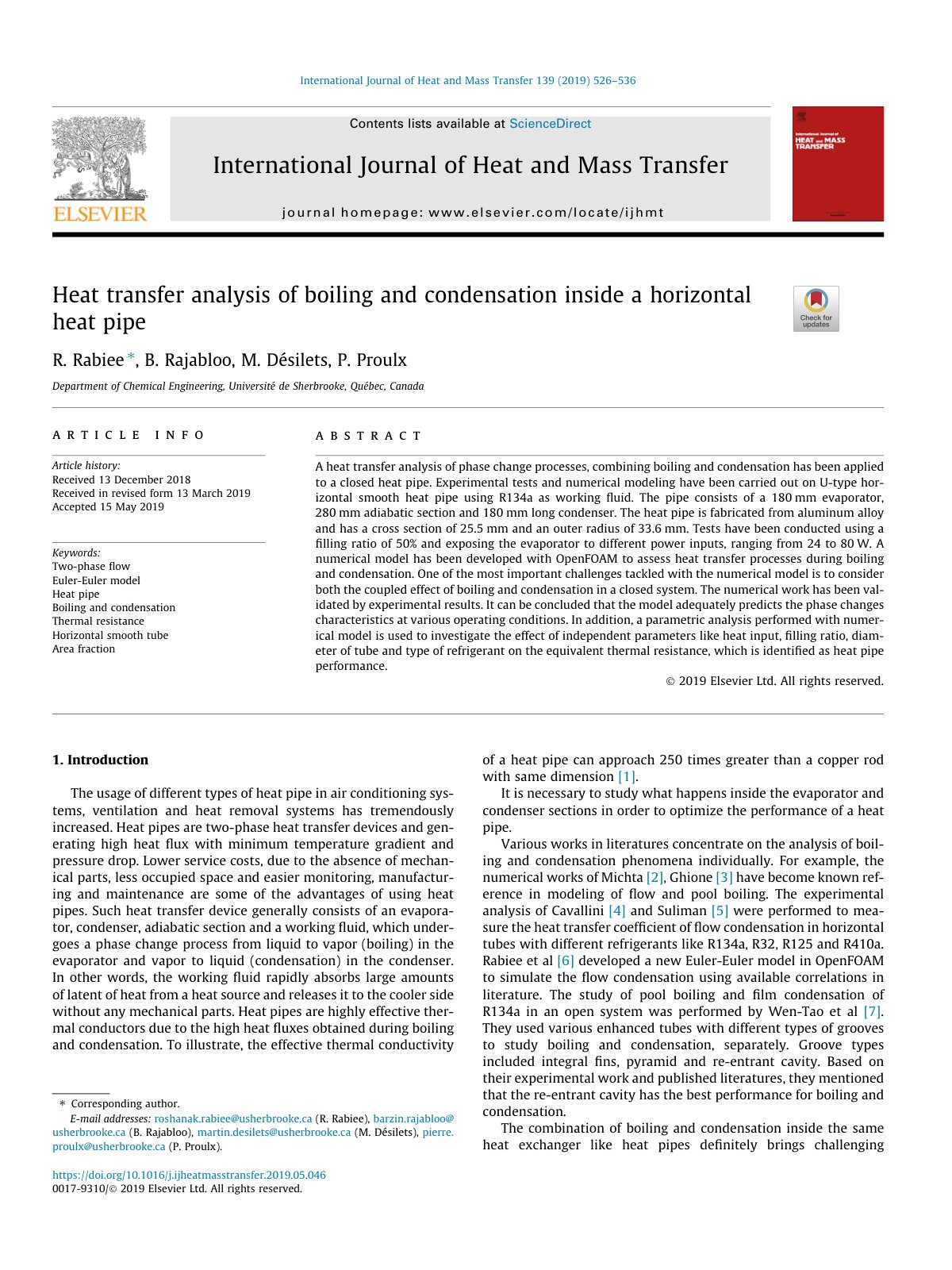 First page of Heat transfer analysis of boiling and co