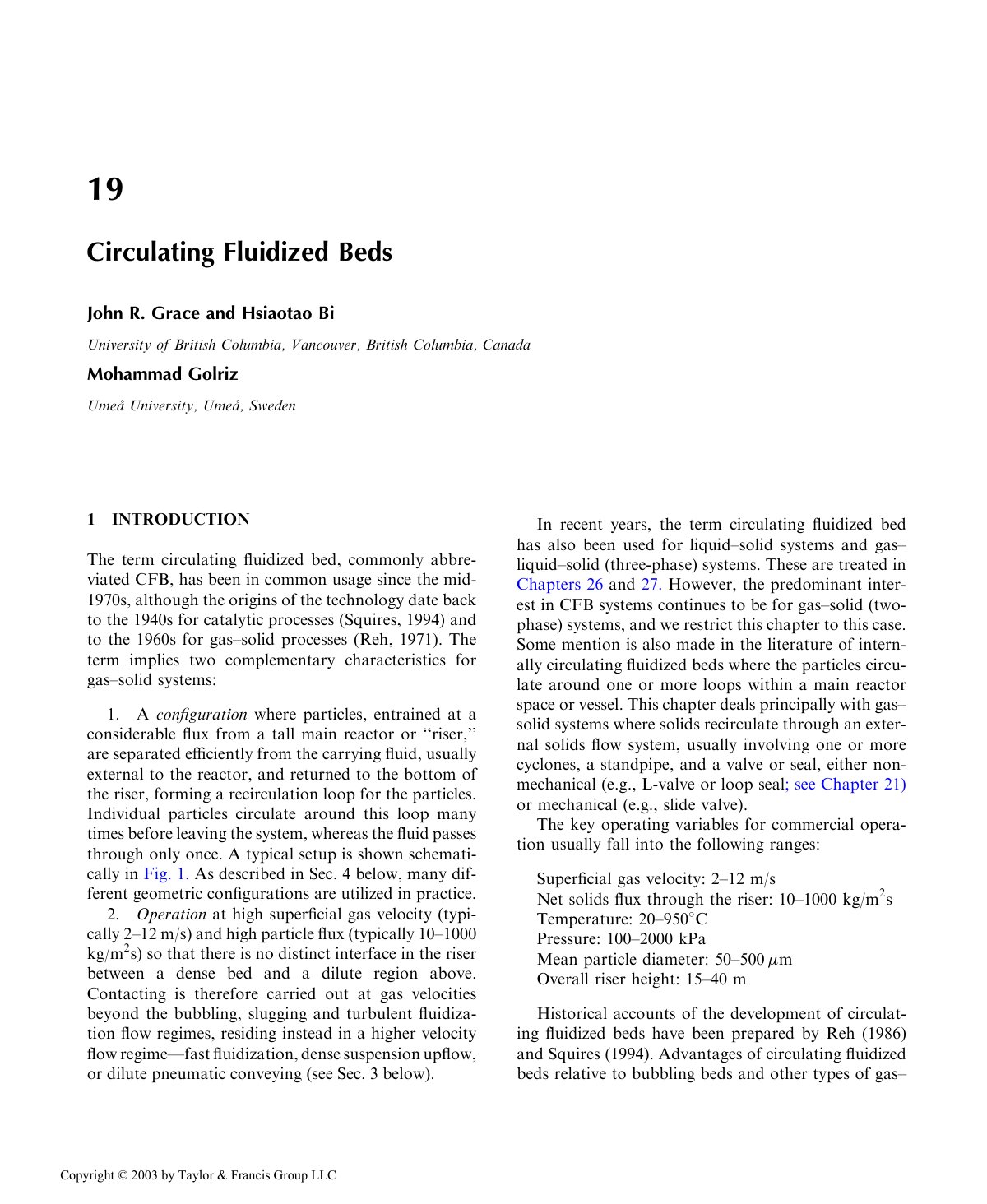 First page of Circulating Fluidized Beds