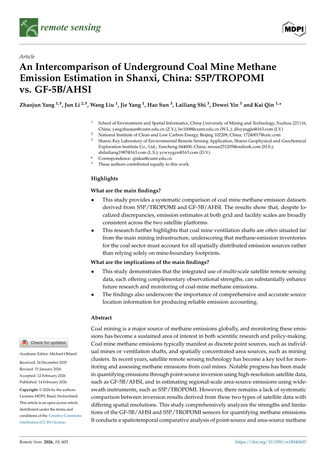 First page of An Intercomparison of Underground Coal Mine Methan