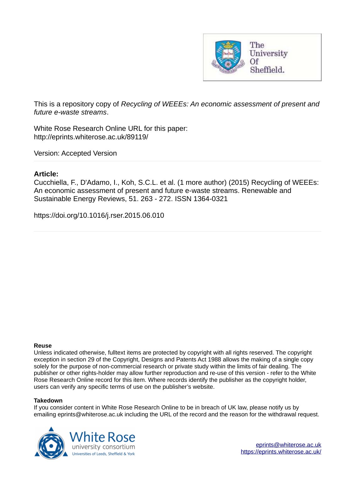 First page of Recycling of WEEEs An economic assessmen