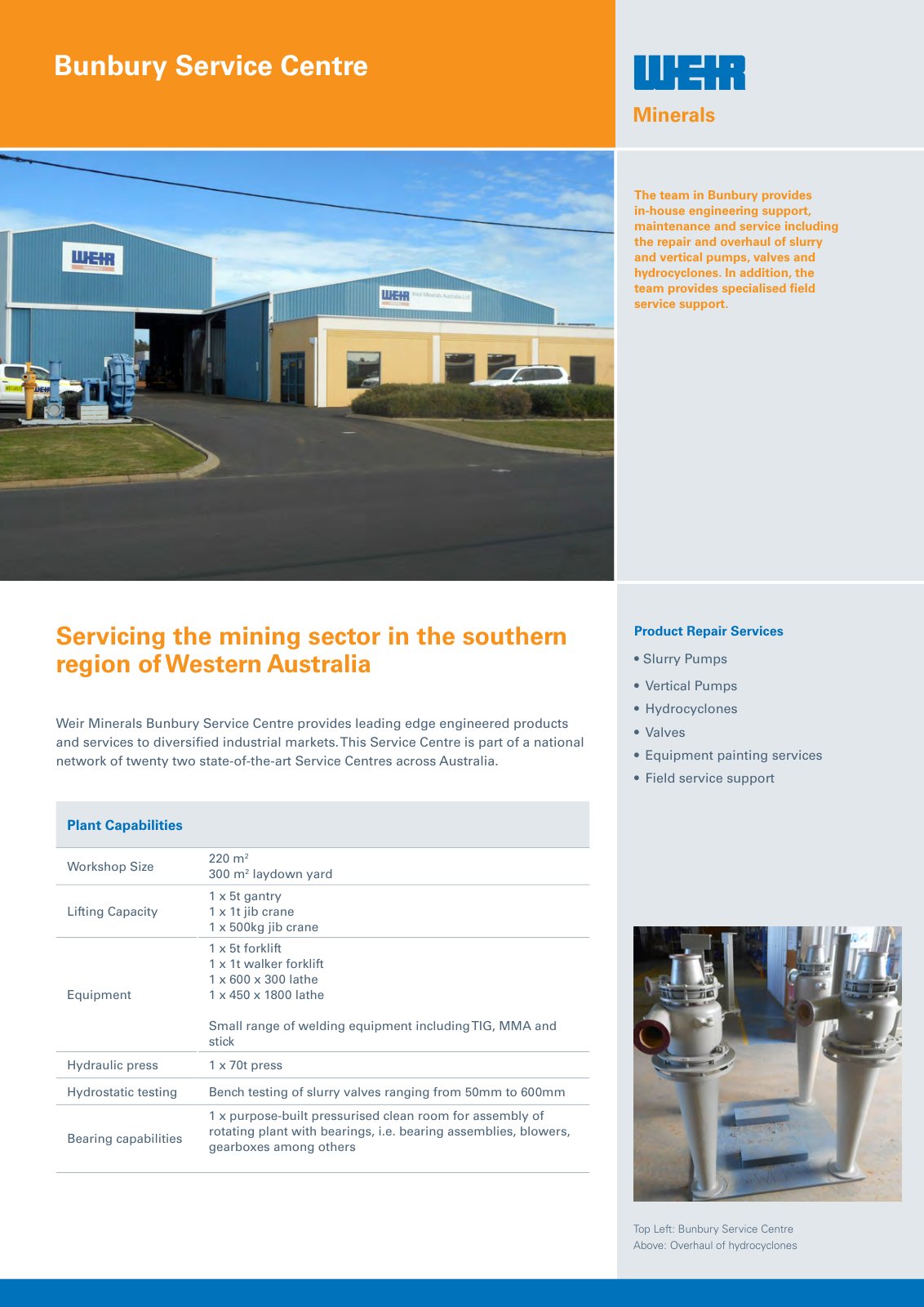 First page of AU0658 Service Centre Capability Bunbury PREVIEW