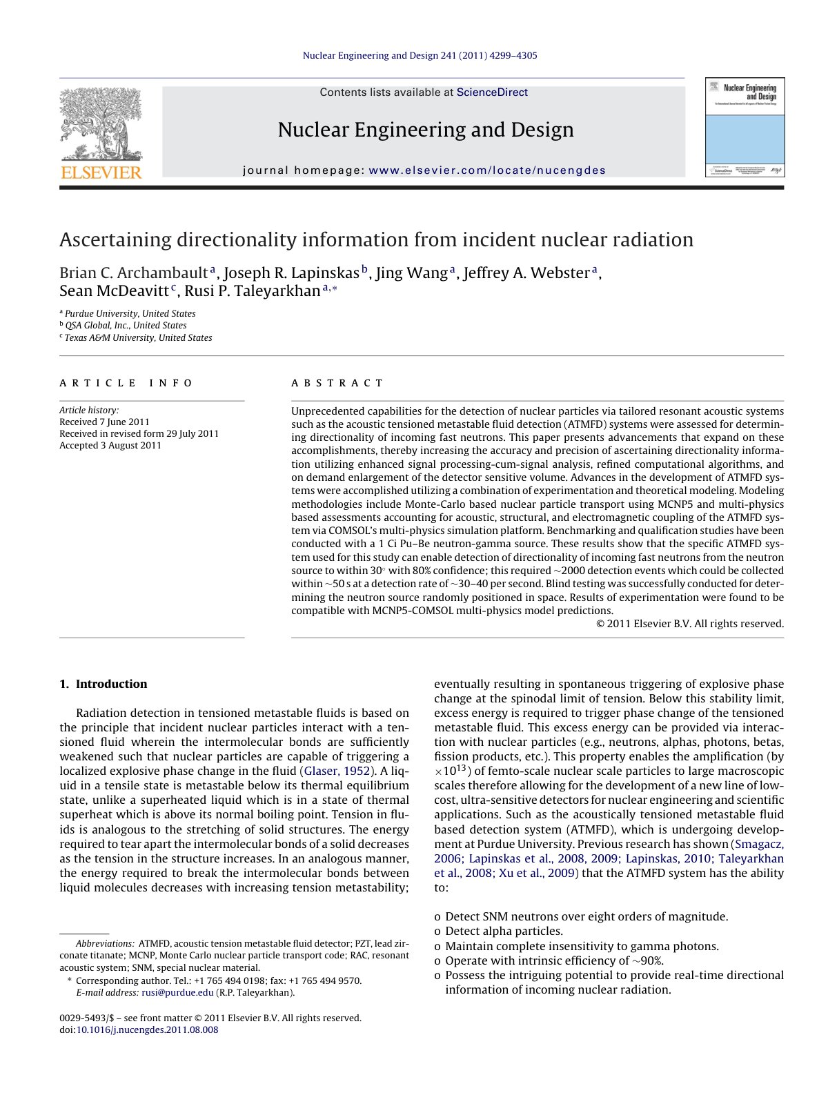 First page of Ascertaining directionality information