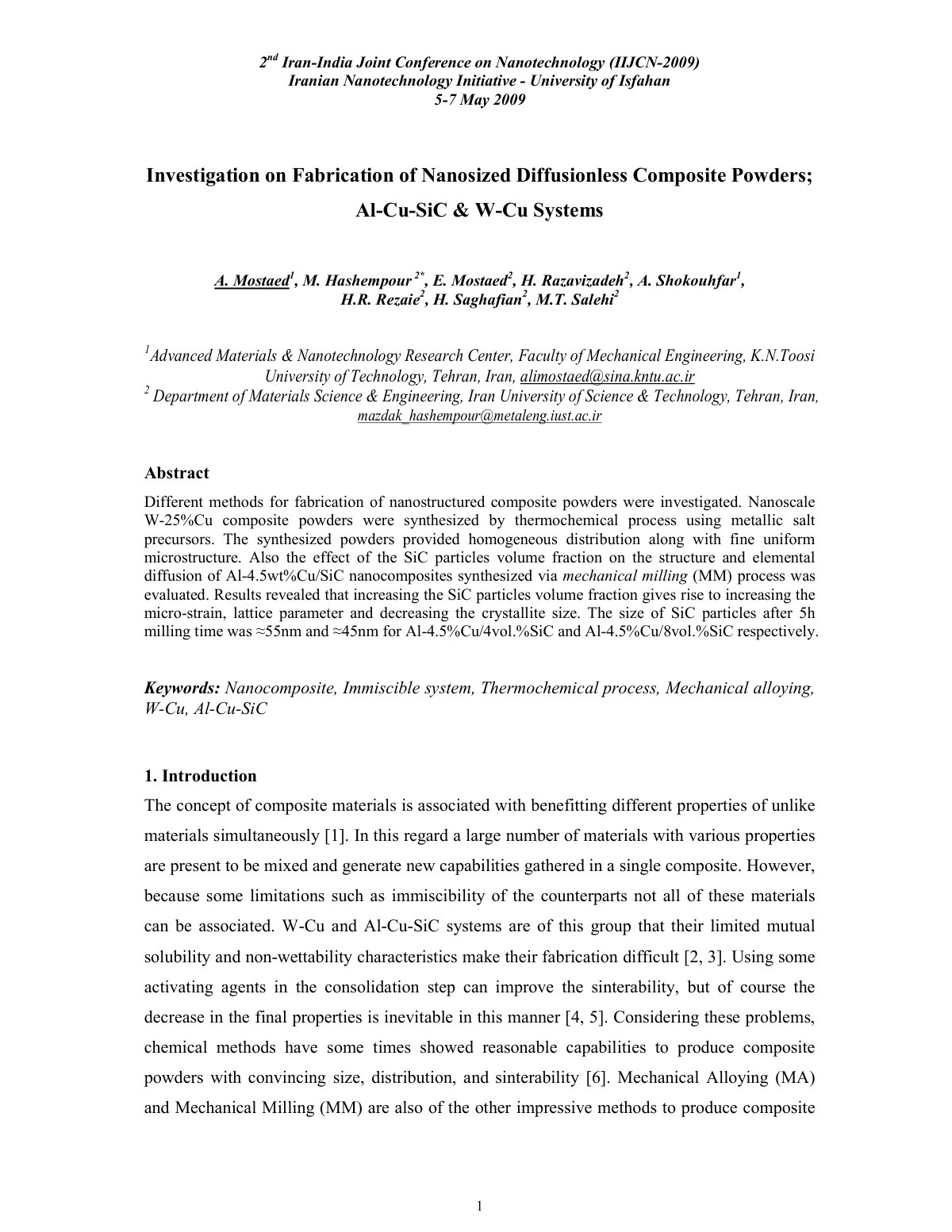 First page of Investigation on Fabrication of Nanosize