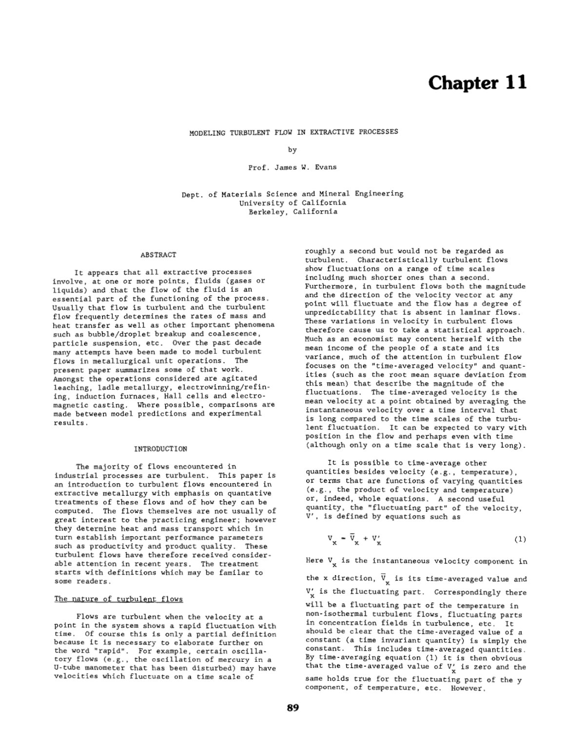 First page of Modeling Turbulent Flow in Extractive Processes