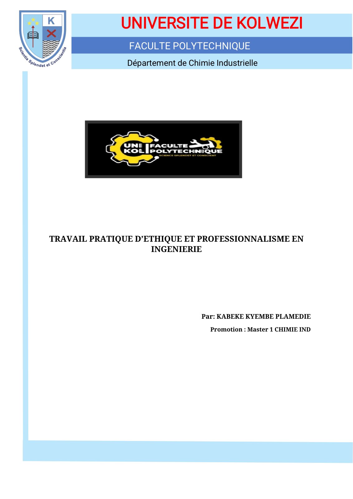 First page of TP 2 KABEKE KYEMBE Plamedie TP2