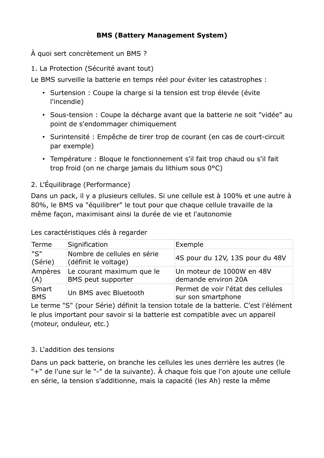 First page of bms batterie