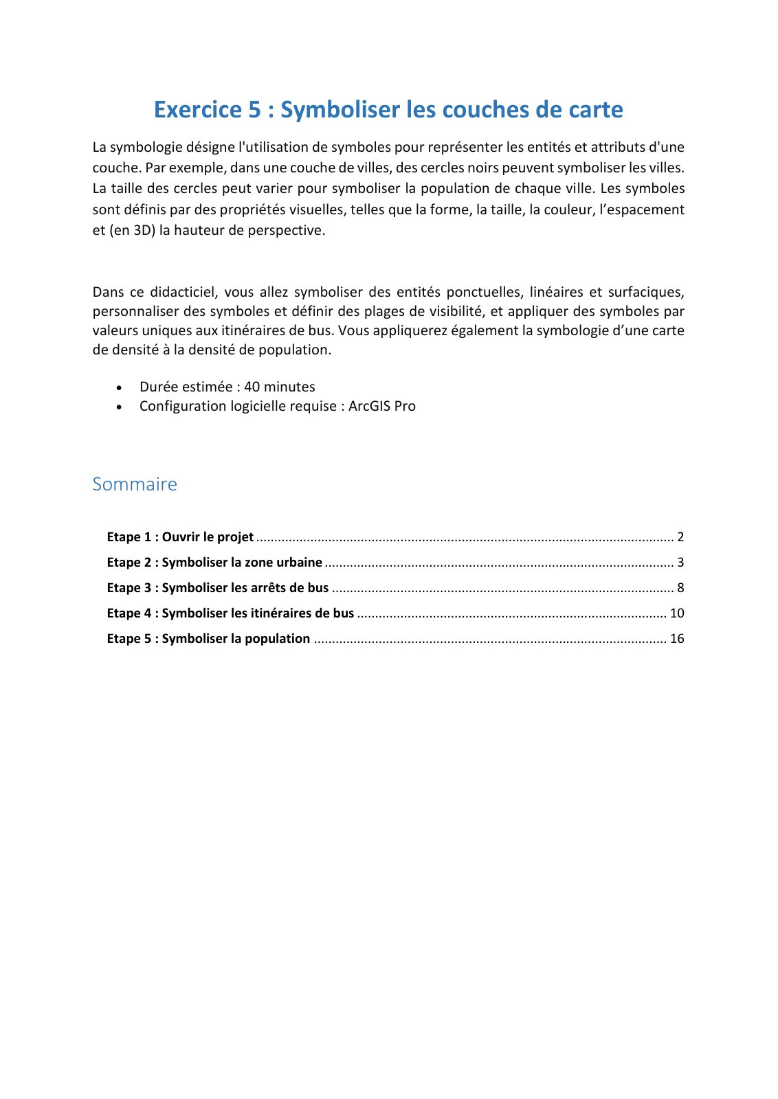 First page of 17   EX5 Symboliser les couches de carte