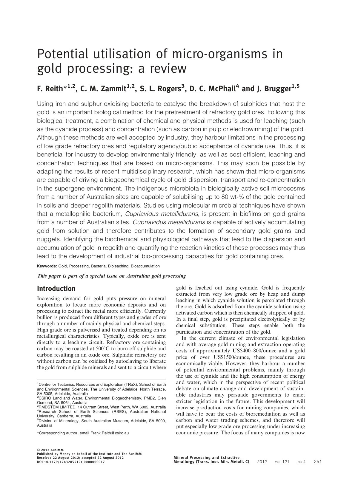 First page of Potential utilisation of micro organisms