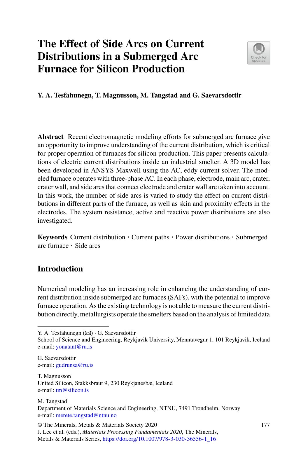 First page of The Effect of Side Arcs on Current Distr