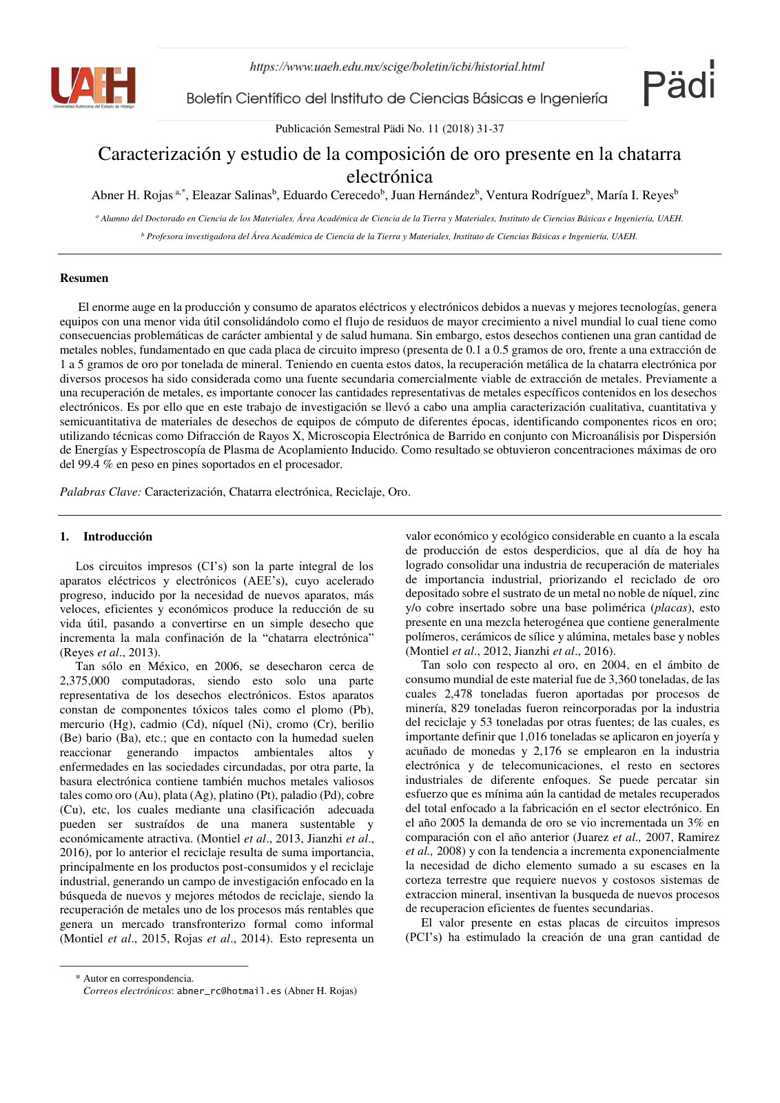 First page of Caracterizacion y estudio de la composic