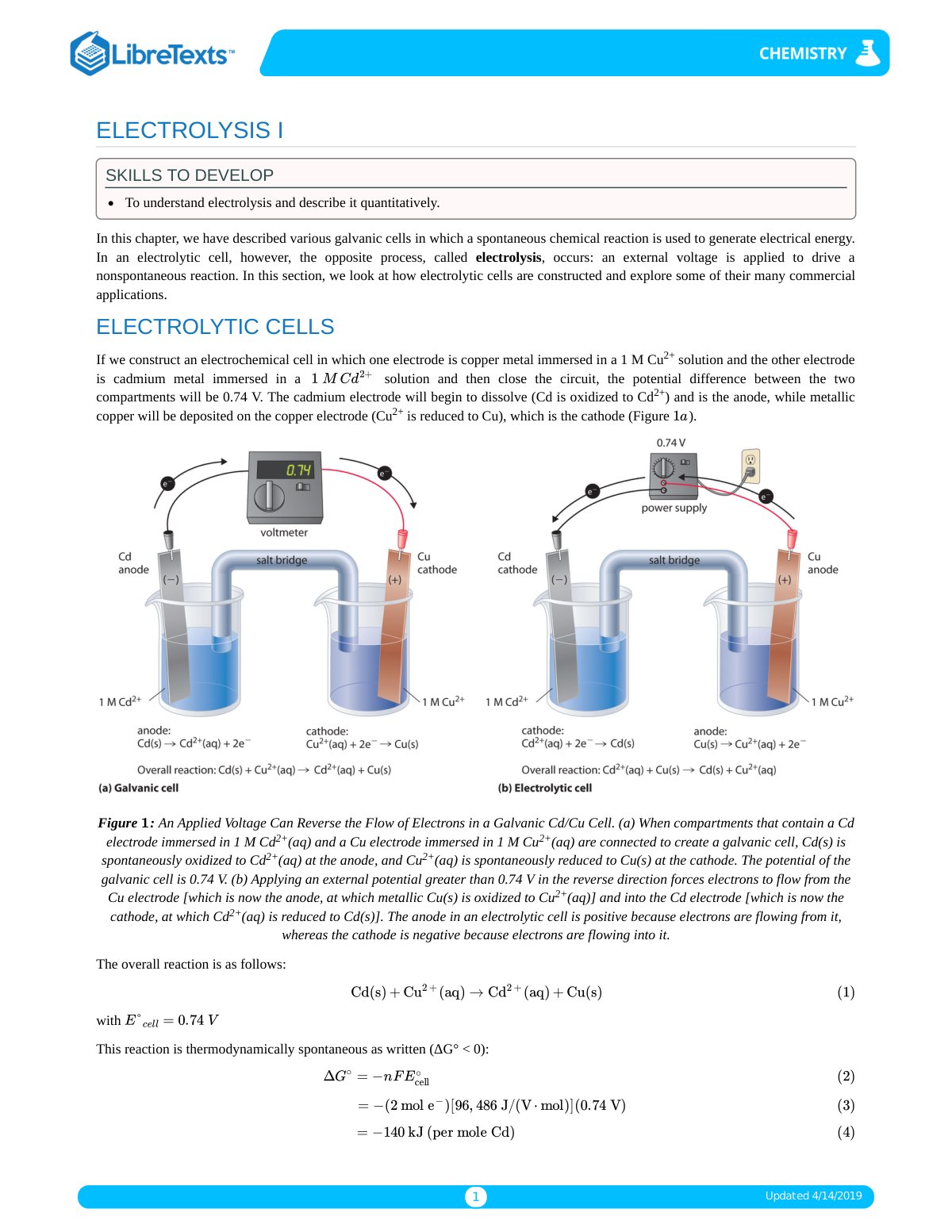 First page of Electrolysis I
