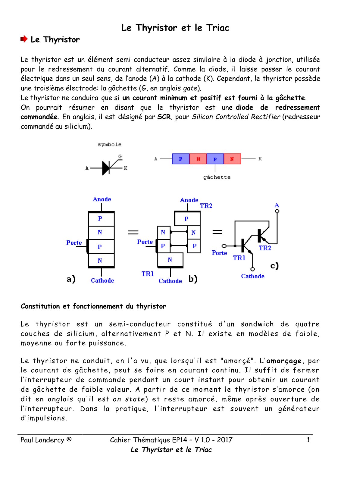 First page of thyristor triac
