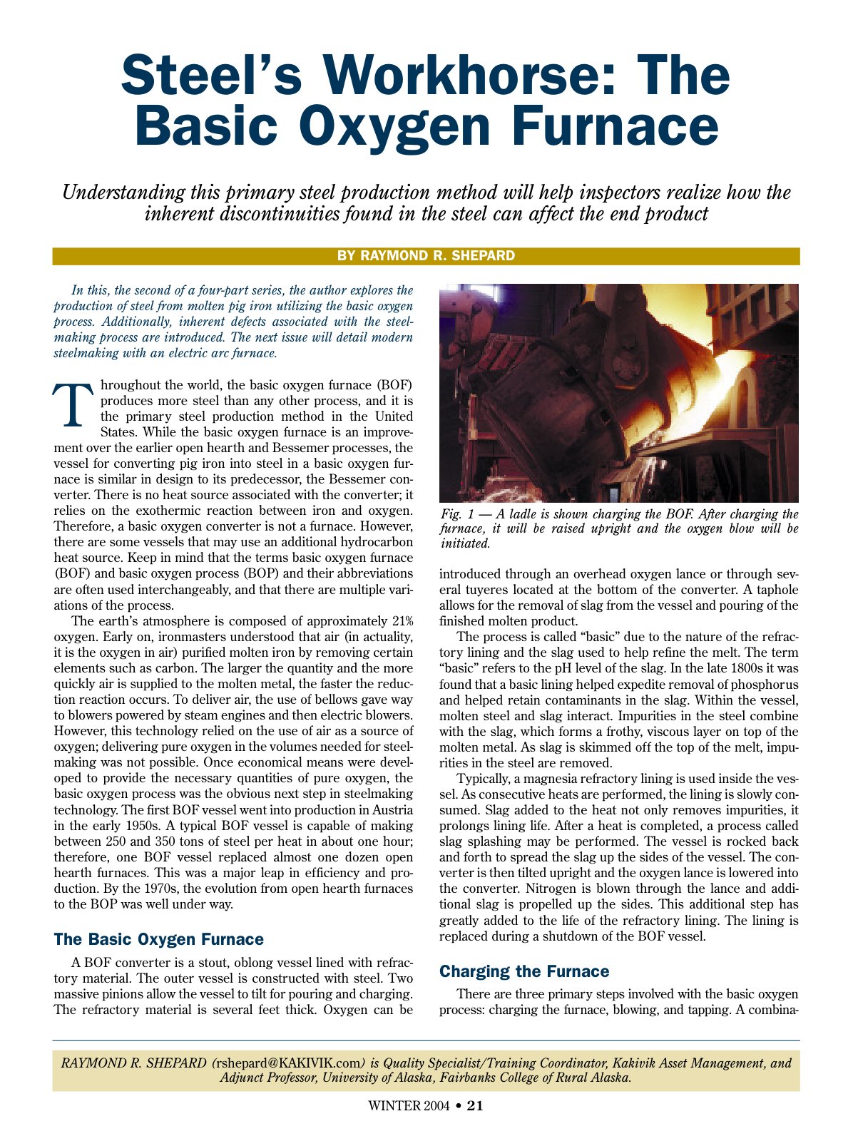 First page of 206368181 Basic Oxygen Furnace for Steel Making