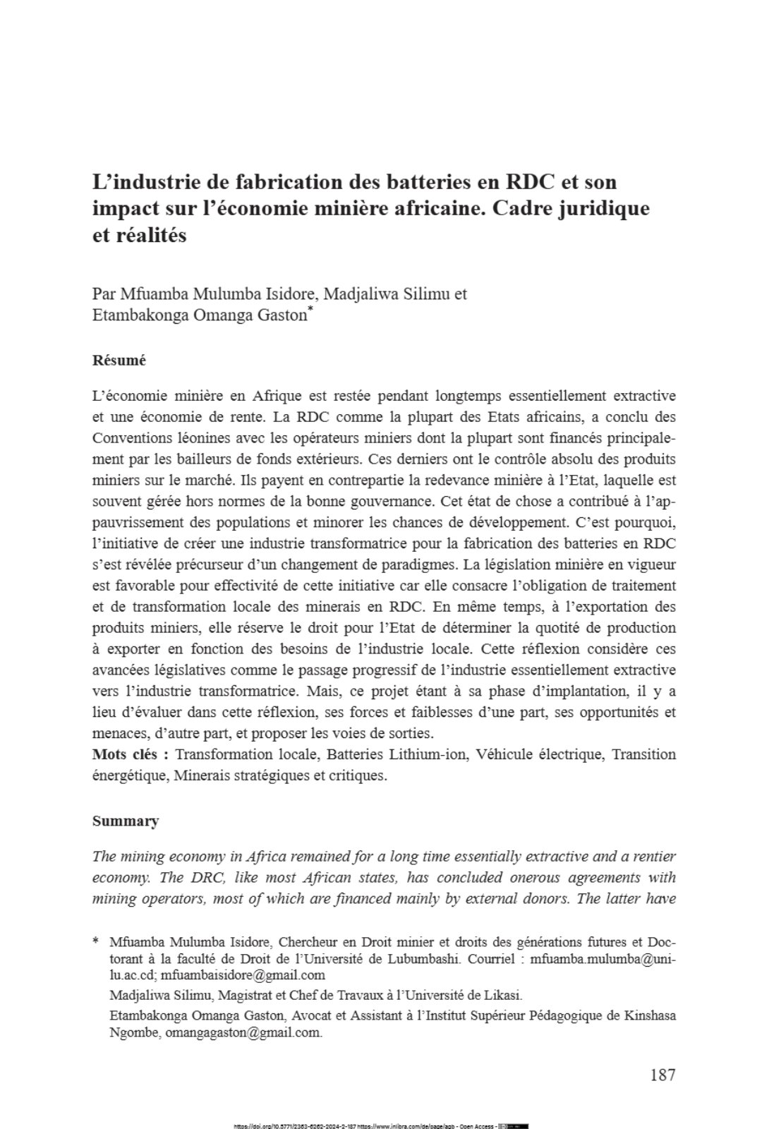 First page of KAS African Law Study Library   Heft 2   Jahrgang 11