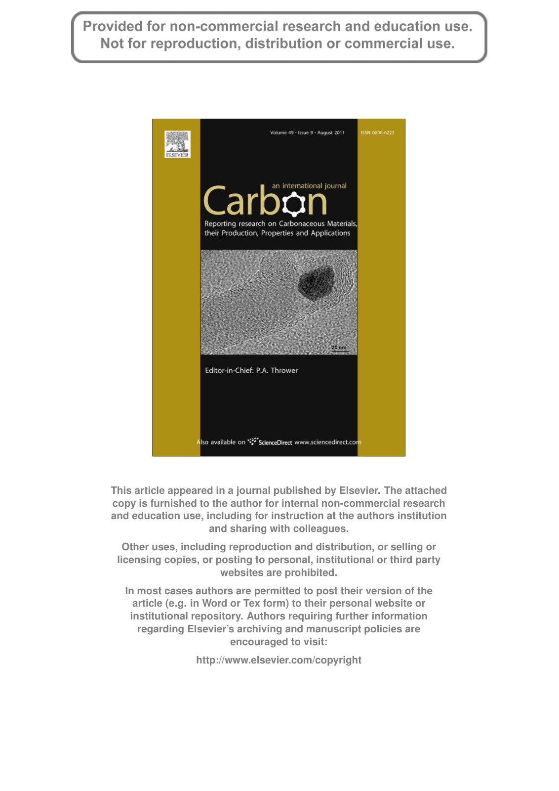 First page of Hydrazine reduction of graphite and grap